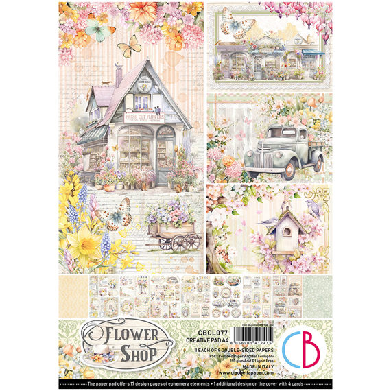 Zestaw papierów do scrapbookingu A4 - Ciao Bella - Flower Shop