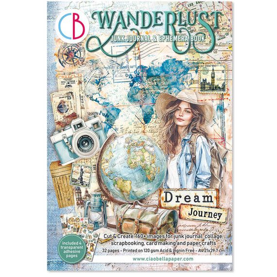 Zestaw papierów do scrapbookingu A4 - Ciao Bella - Wanderlust