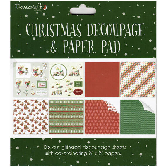 Zestaw papierów i elementów do scrapbookingu Christmas Decoupage & Paper Pad - Green