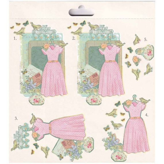 Zestaw papierów z elementami 3D 20x20 - Dovecraft - Couture Du Jour