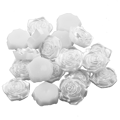 Kaboszon róża - perłowa biała - 15mm - 20 sztuk