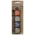 Mini Distress Pad kit 5 - Ranger - Barn Door, Pumice Stone, Faded Jeans, Peeled Paint