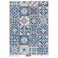 Papier ryżowy do decoupage A4, kafelki azulejos  ITD-R1380