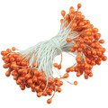 Pręciki perłowe pomarańczowe - 160szt