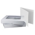 Pudełko z okienkiem + baza do kartki białe (15x15x2,5) - Rzeczy z papieru
