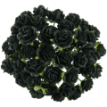 Różyczki - czarne (15mm) - 10szt - Wild Orchid Crafts