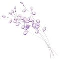 Srebrna gałązka z liliowymi kryształkami - 6szt