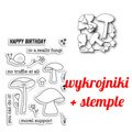 Stemple+wykrojniki - Poppystamps - No Truffle At All - ślimak, grzyby