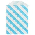 Torebki papierowe 10szt. 7x10cm - aqua ukośne pasy - Whisker Graphic