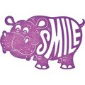 Wykrojnik - Cheery Lynn - Happy Hippo B561 hipopotam SMILE napis