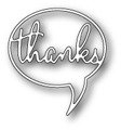 Wykrojnik - Poppystamps - Thanks Word Balloon 1135 dymek komiksowy "dziękuję"