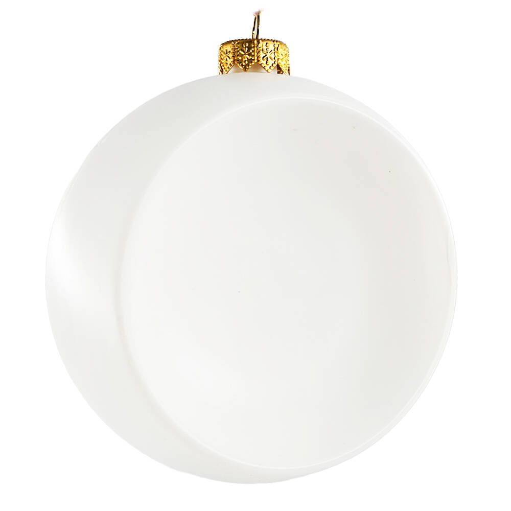 Bombka plastikowa biała wklęsła 120mm