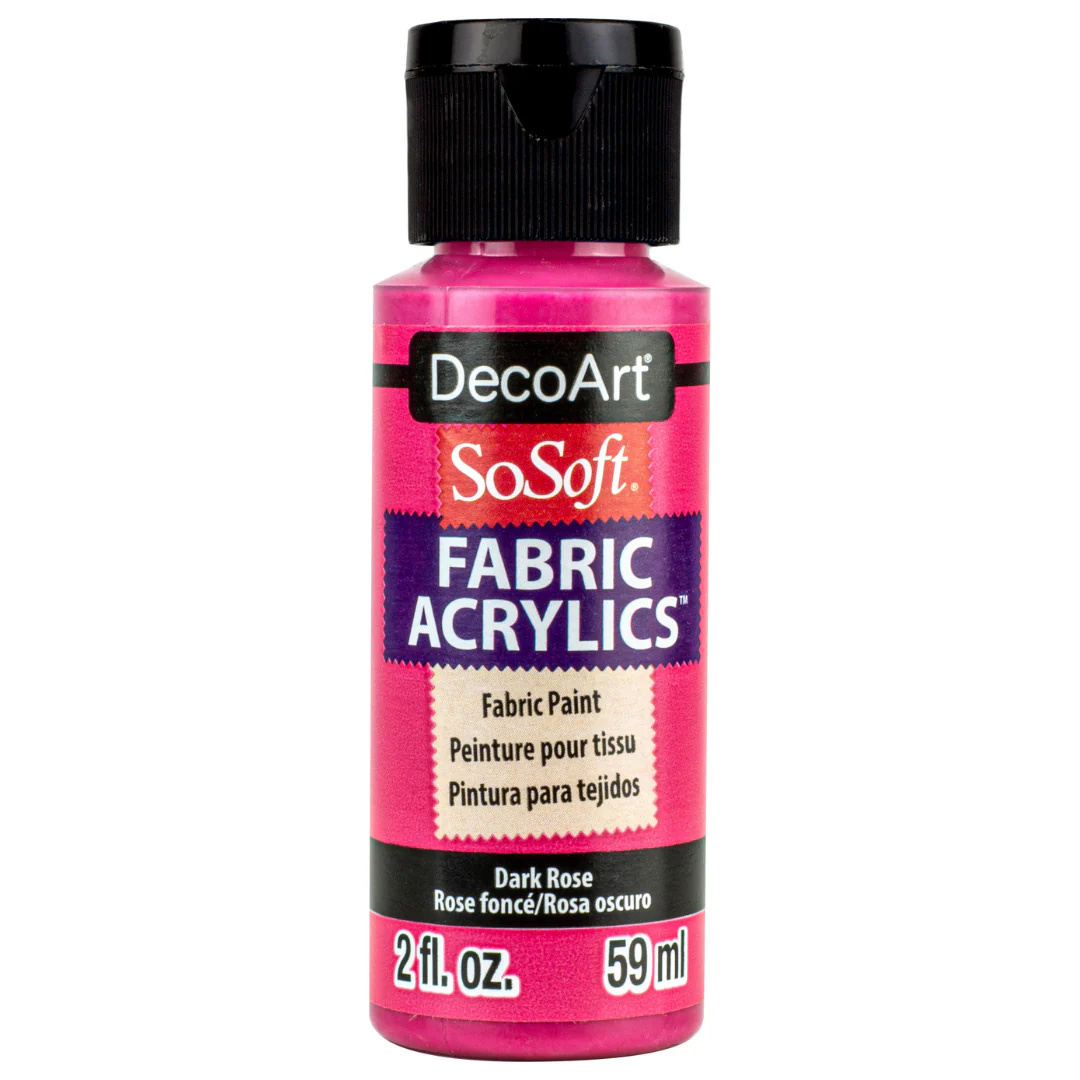 Farba akrylowa do tkanin SoSoft - DecoArt - Dark Rose 59 ml