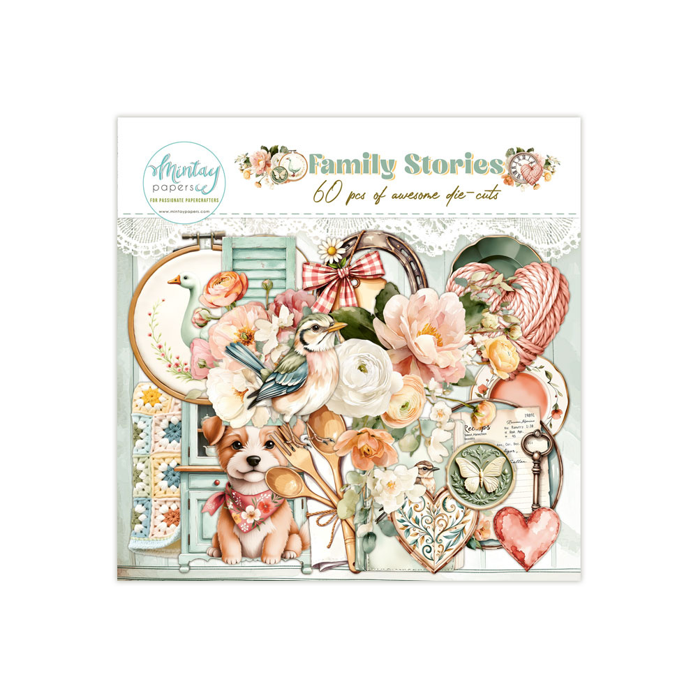 Papierowe elementy - Mintay - Family Stories 60 szt.