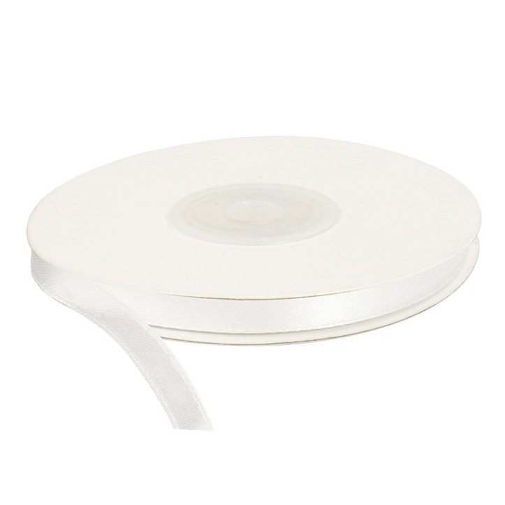 Wstążka satynowa biała 6mm - 25mb