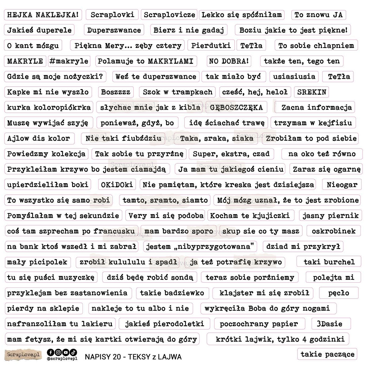 Naklejki papierowe - ScrapLove - Napisy 20