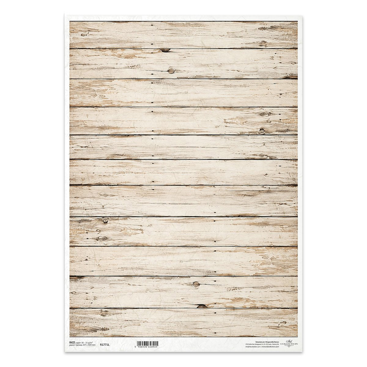 Papier ryżowy do decoupage A3 - R1771L - Itd Collection - deski